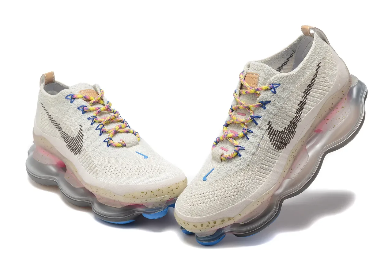 Nike Beige Multicolor Knit Upper Translucent Speckled Midsole Lifestyle Sneakers 3