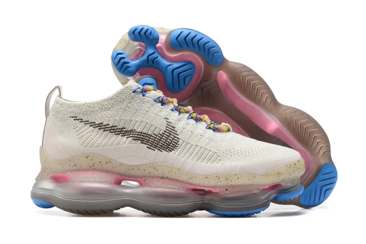 Nike Beige Multicolor Knit Upper Translucent Speckled Midsole Lifestyle Sneakers 6