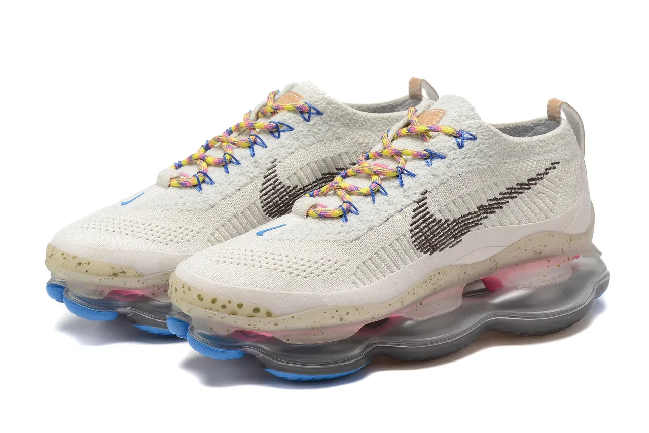 Nike Beige Multicolor Knit Upper Translucent Speckled Midsole Lifestyle Sneakers 7