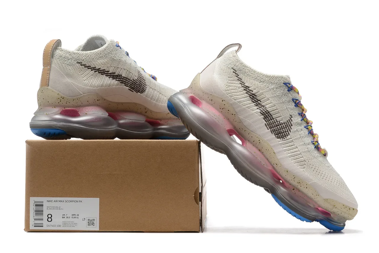 Nike Beige Multicolor Knit Upper Translucent Speckled Midsole Lifestyle Sneakers 8