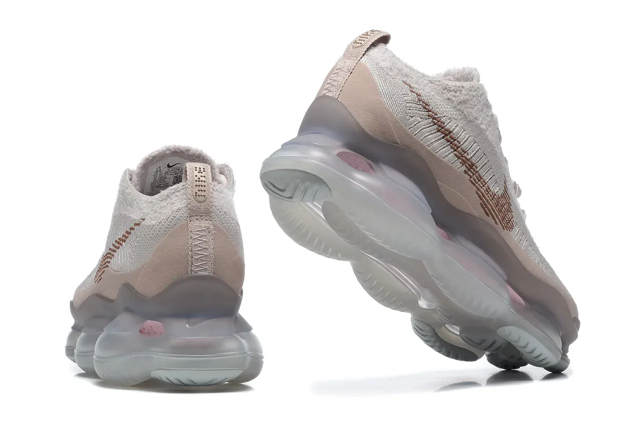 Nike Beige Pink Engineered Knit Upper Full-Length Visible Air Unit Lifestyle Sneakers 2
