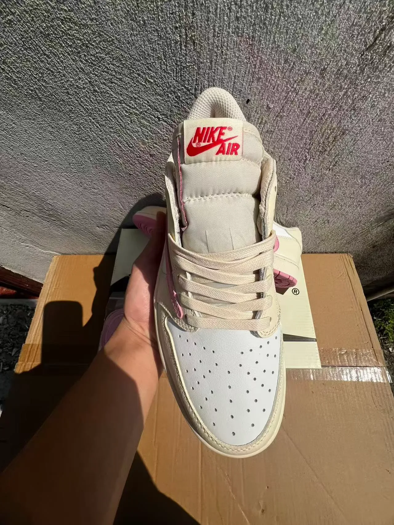 Nike Sneakers Lifestyle Beige et Rose, Cuir, Basses 3