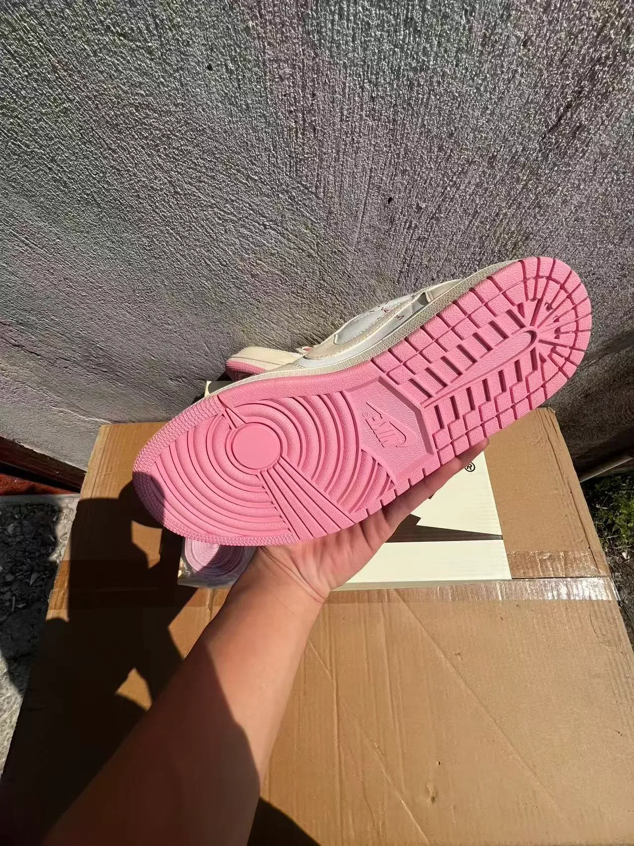 Nike Sneakers Lifestyle Beige et Rose, Cuir, Basses 6