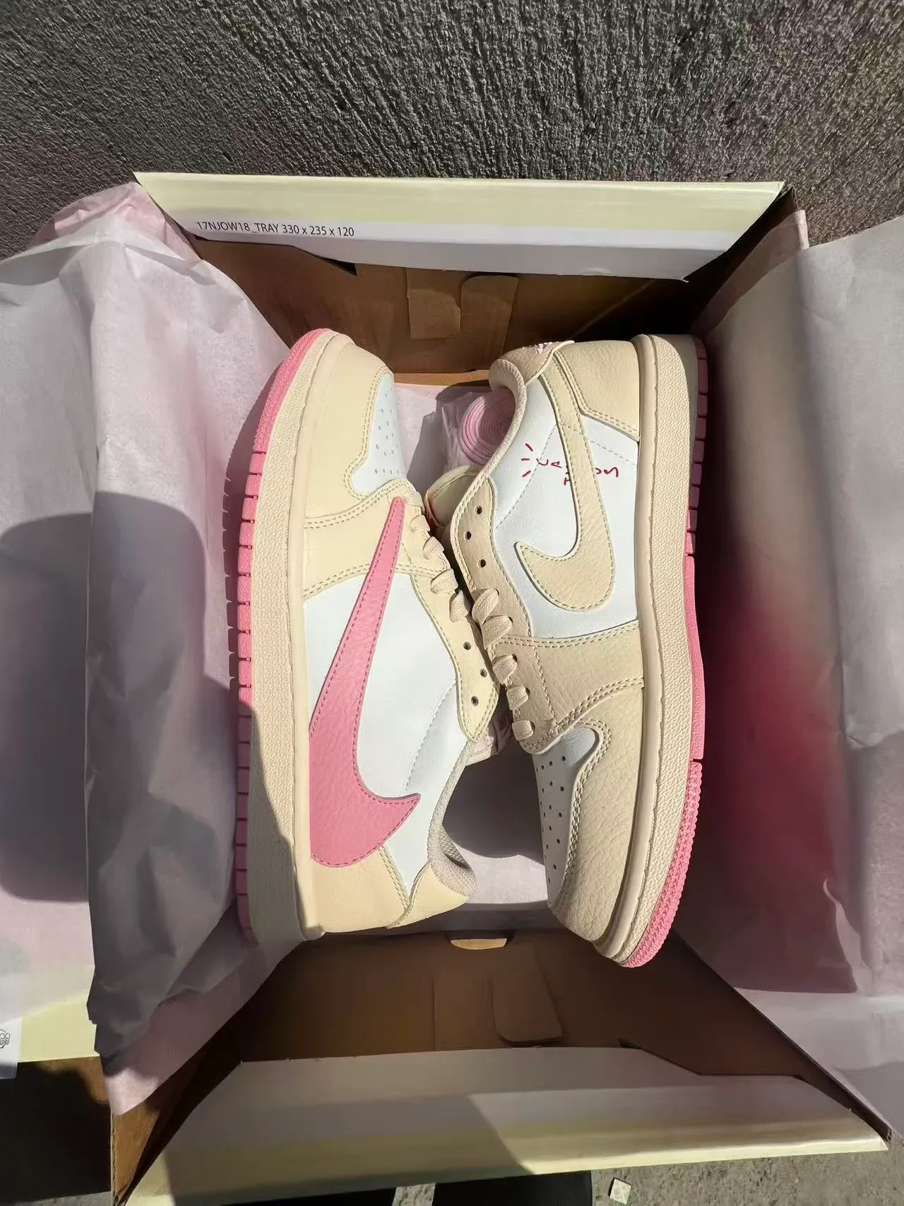 Nike Sneakers Lifestyle Beige et Rose, Cuir, Basses 9