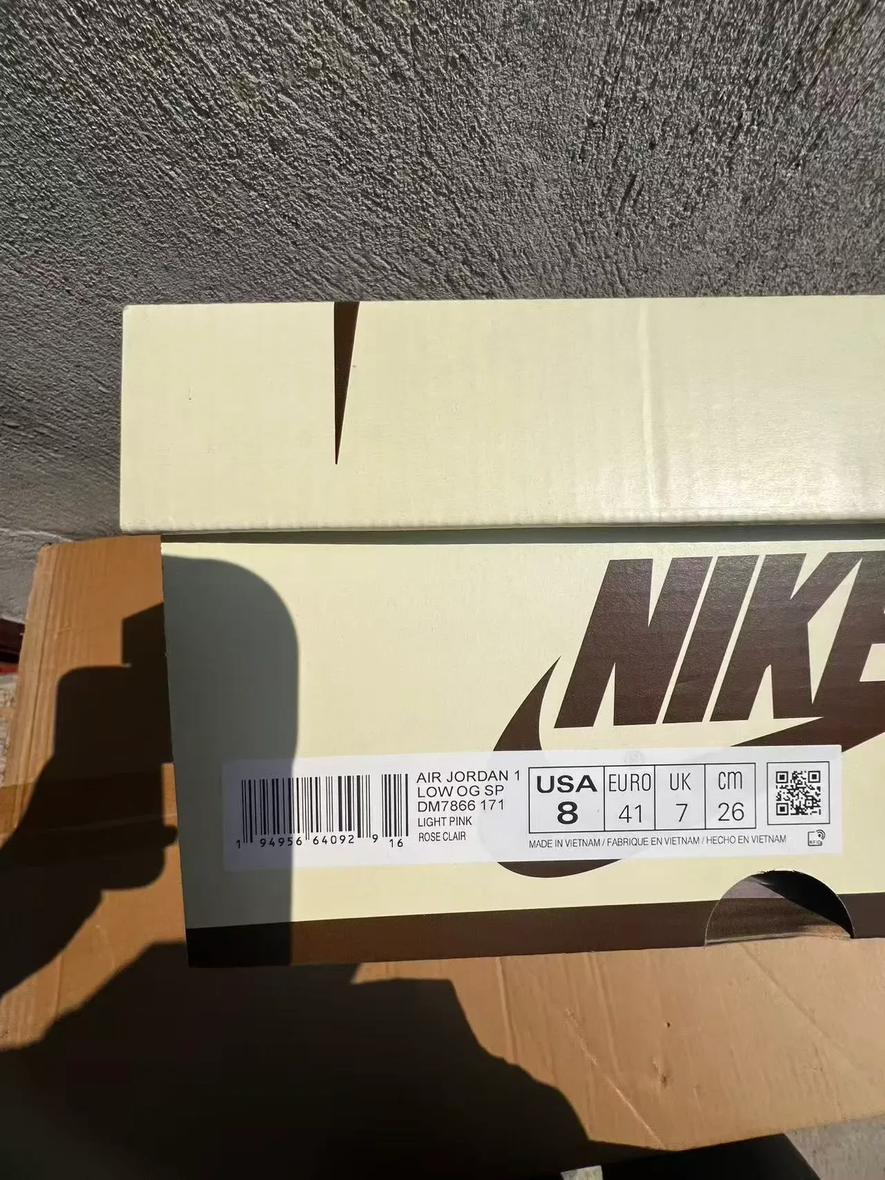 Nike Sneakers Lifestyle Beige et Rose, Cuir, Basses 10