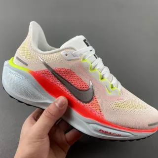 Nike Bege Vermelho Parte Superior Tricot Ingeniéril Unidade Air Zoom Visível Comprimento Total Tênis de Corrida
