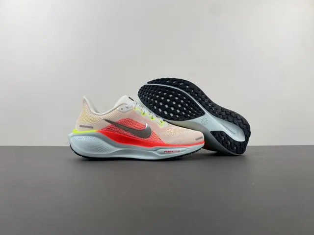 Nike Bege Vermelho Parte Superior Tricot Ingeniéril Unidade Air Zoom Visível Comprimento Total Tênis de Corrida 12