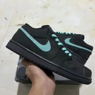 Nike Sneakers Lifestyle Noir et Bleu Low-Top en Daim