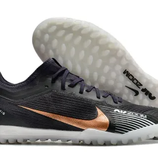 Nike Black Gold Chaussure à Coupe Basse Supérieure en Maille Synthétique Chaussures de Football sur Pelouse Artificielle