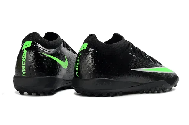 نايك أسود أخضر low-cut atomknit upper تراف أحذية كرة القدم 5