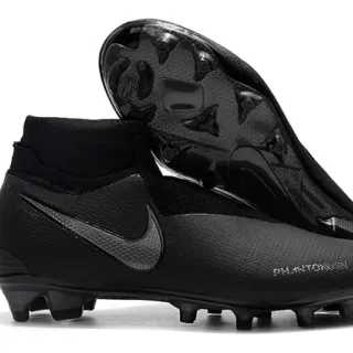 Nike Black High-Cut Sock-Fit Collar Textured Synthetic Upper Firm-Ground Soccer Shoes