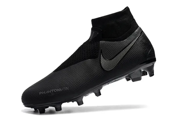 Nike Black High-Cut Sock-Fit Collar Textured Synthetic Upper Firm-Ground Soccer Shoes 4