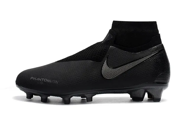 Nike Black High-Cut Sock-Fit Collar Textured Synthetic Upper Firm-Ground Soccer Shoes 5