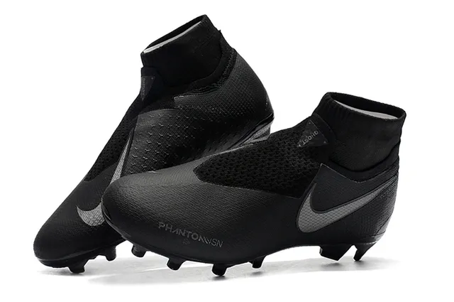 Nike Black High-Cut Sock-Fit Collar Textured Synthetic Upper Firm-Ground Soccer Shoes 7