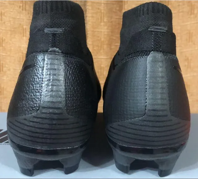 Nike Black High-Cut Sock-Fit Collar Textured Synthetic Upper Firm-Ground Soccer Shoes 13