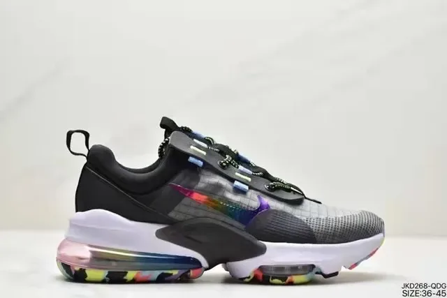 Nike Black Multicolor Layered Cage Overlay Rainbow Iridescent Swoosh Lifestyle Sneakers 1