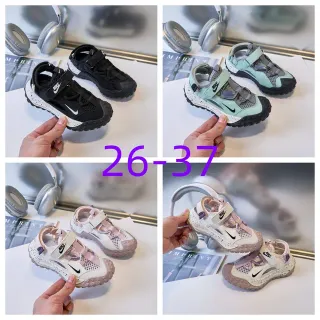 Nike 黑色白色 可调节魔术贴带 网面 休闲凉鞋