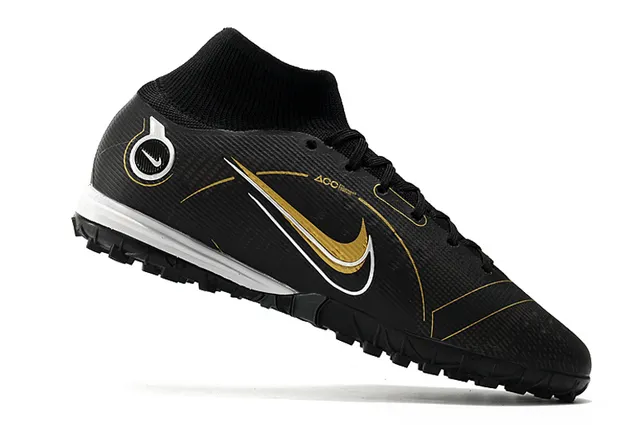 Nike Azul Laranja Colar de meias Sola translúcida Sapatos de futebol turf 9