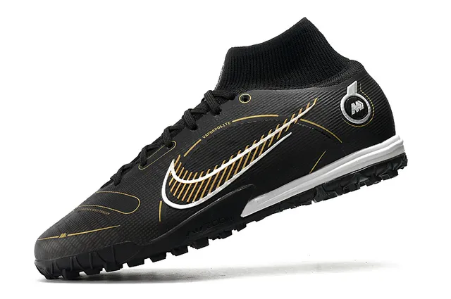 Nike Azul Laranja Colar de meias Sola translúcida Sapatos de futebol turf 10