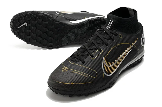 Nike Azul Laranja Colar de meias Sola translúcida Sapatos de futebol turf 11
