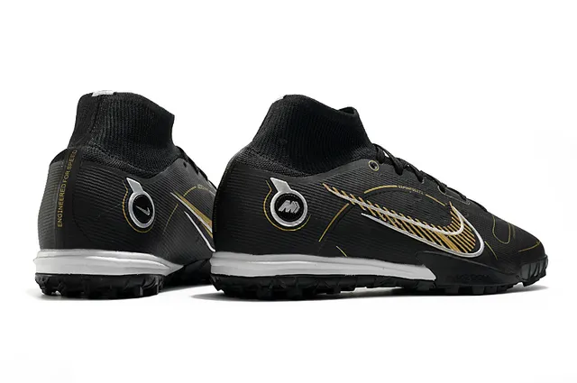 Nike Azul Laranja Colar de meias Sola translúcida Sapatos de futebol turf 12