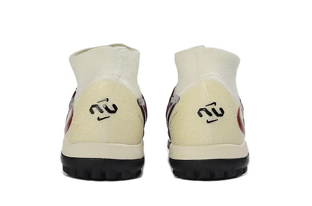 Nike Sapatos de futebol turf com upper de malha ajustável ao tornozelo baixo collar de tornozelo burdeos bege 4