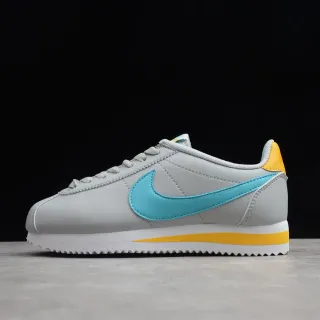 Nike Cortez رمادي فاتح أزرق فيريوازي أصفر أحذية رياضية أسلوب حياة