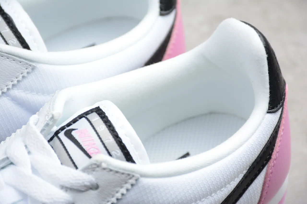 Nike Cortez White Black Pink Lifestyle Sneakers 8