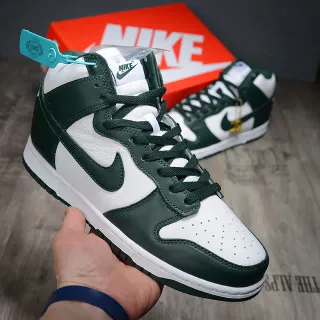Nike Dunk High White and Dark Green 篮球鞋