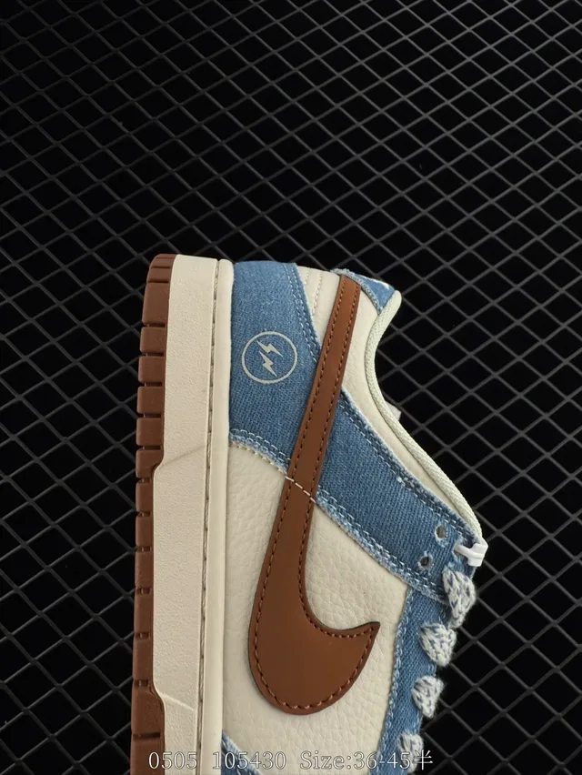 नाइक Dunk Low नीला भूरा डेनिम-पैनल स्केटबोर्ड जूते 5
