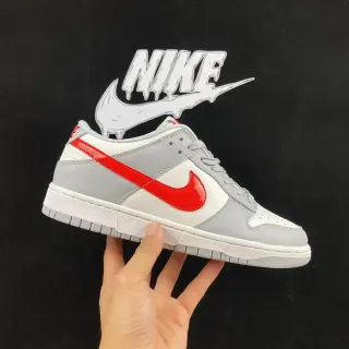Nike Dunk Low Gray White Red أحذية رياضية نمط حياة