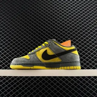 Nike Dunk Low ধূসর হলুদ সুয়েড উপর স্কেটবোর্ড জুতা