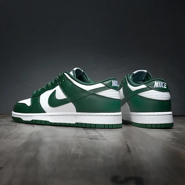 Nike Dunk Low Blanc Vert Foncé Chaussures Lifestyle 4