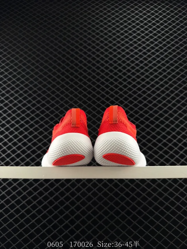 Nike Free Rouge Blanc Flyknit Semelle avec rainures Chaussures de course 3