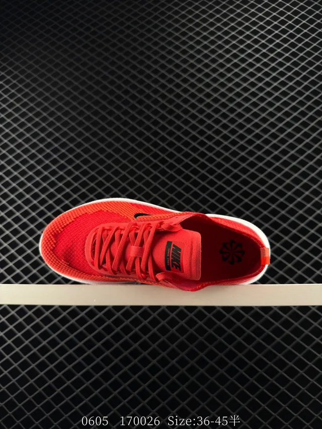 Nike Free Rouge Blanc Flyknit Semelle avec rainures Chaussures de course 4