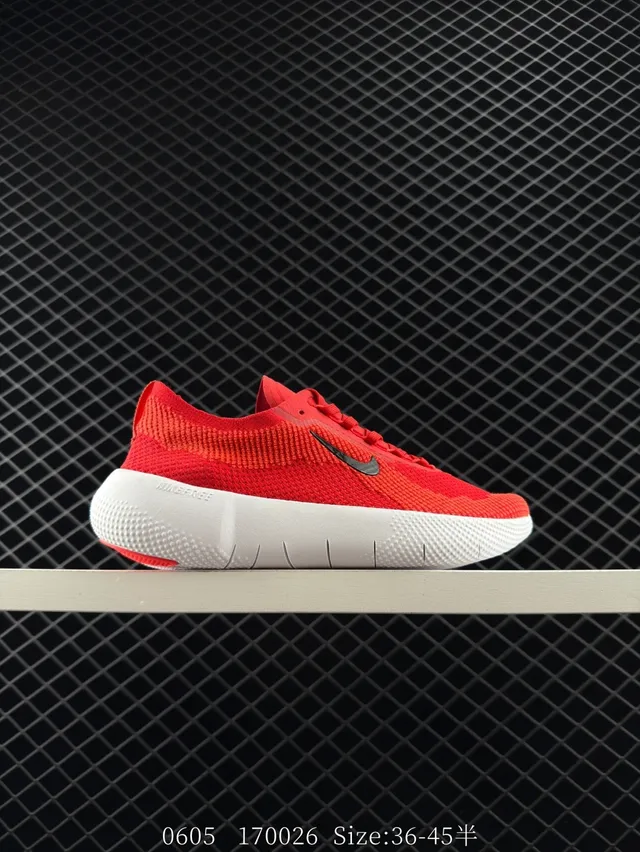 Nike Free Rouge Blanc Flyknit Semelle avec rainures Chaussures de course 6