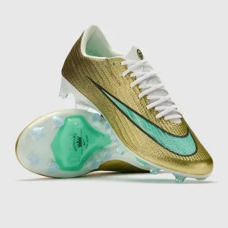 Nike Upper de knit metálico dourado verde, acento Swoosh mint, firm ground futebol