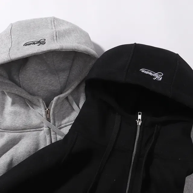 Nike Sweat à capuche Gris Noir Fermeture éclair totale Manches Raglan 2