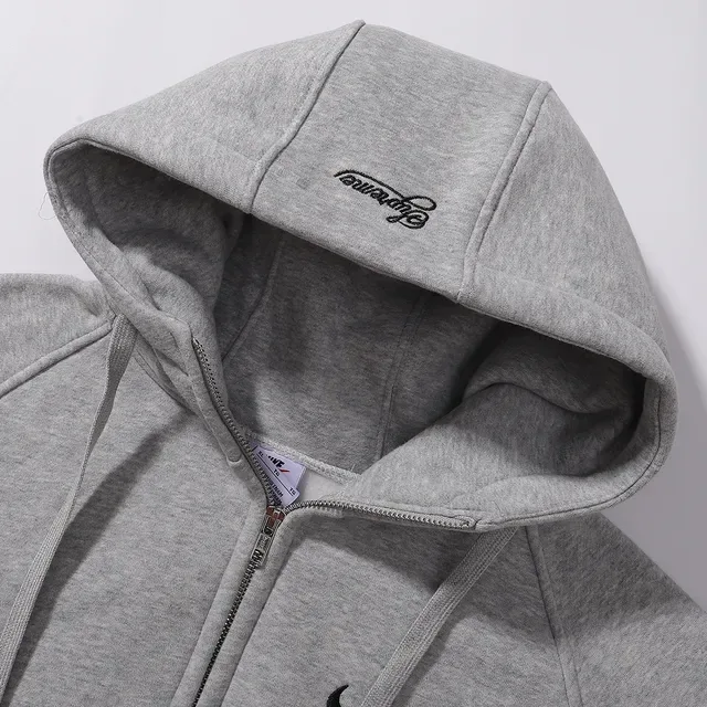 Nike Sweat à capuche Gris Noir Fermeture éclair totale Manches Raglan 11