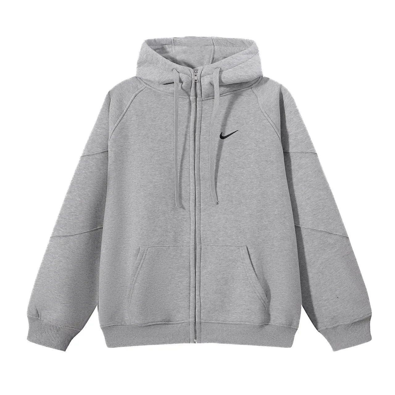 Nike Sweat à capuche Gris Noir Fermeture éclair totale Manches Raglan 12