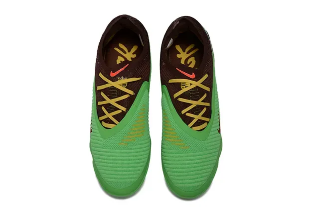 Nike أخضر بني Knit Upper Molded TPU Cage Turf أحذية كرة القدم 11