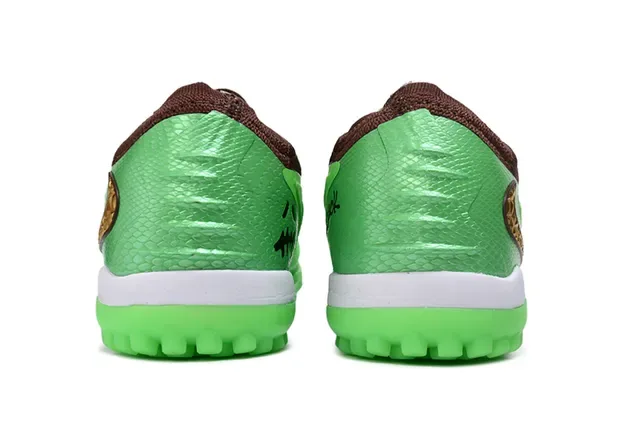 Nike أخضر بني Knit Upper Molded TPU Cage Turf أحذية كرة القدم 13