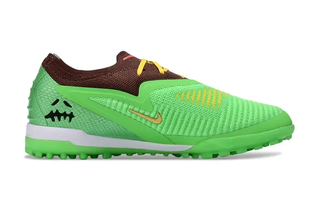 Nike أخضر بني Knit Upper Molded TPU Cage Turf أحذية كرة القدم 16