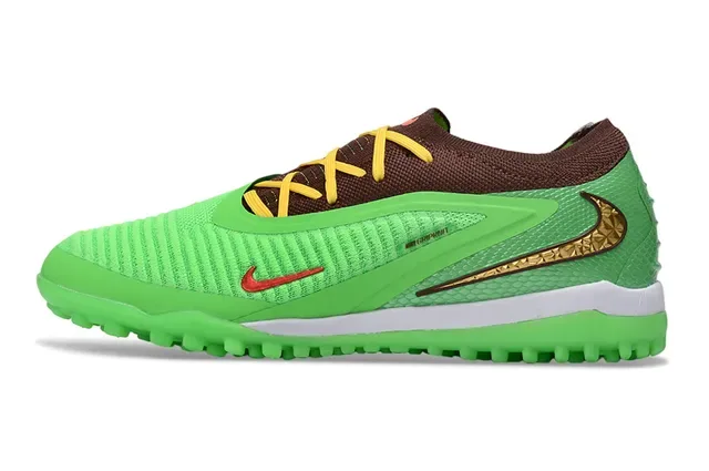 Nike أخضر بني Knit Upper Molded TPU Cage Turf أحذية كرة القدم 17