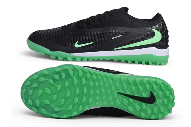 Nike Gripknit Turf 黑色和霓虹绿 足球鞋 5