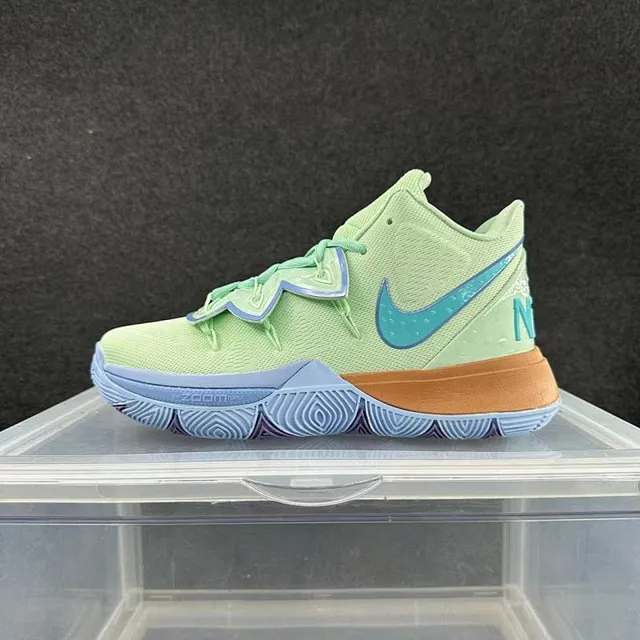 Nike Kyrie Verde Azul Tênis de Basquete de Topo Alto com Malha Superior 2