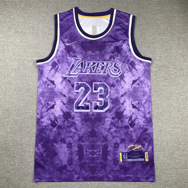 Nike Lakers Select Edition Tie-Dye Púrpura Camiseta de Baloncesto 3