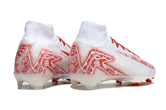 Nike Mercurial Superfly Blanc Rouge Floral Iridescent Terrain Ferme Chaussures de football 5
