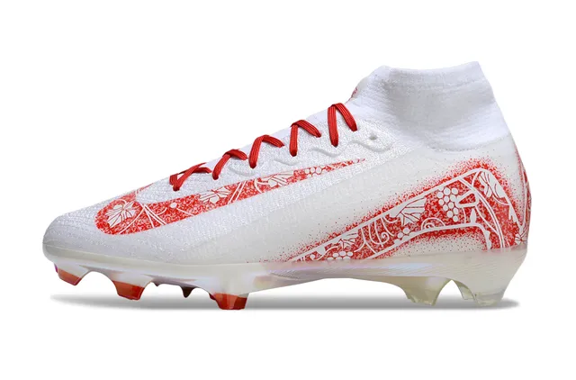 Nike Mercurial Superfly Blanc Rouge Floral Iridescent Terrain Ferme Chaussures de football 6