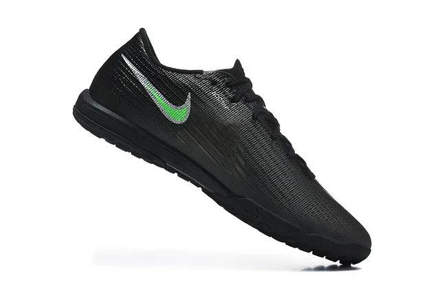 Nike Mercurial Vapor Black Green Low-Cut Flyknit Upper Turf Soccer Shoes 3